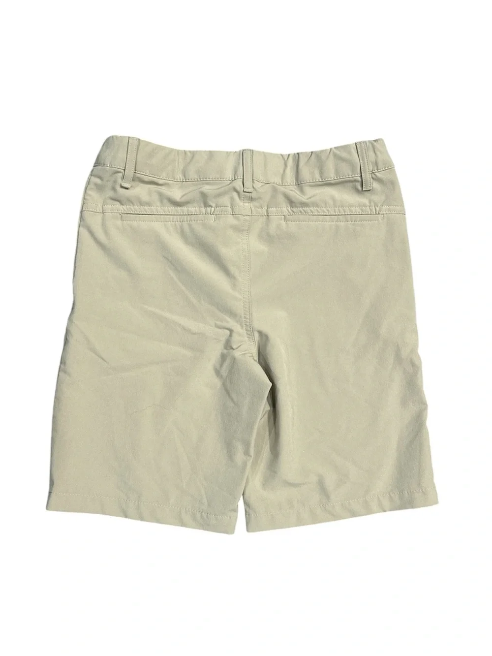 Boys’ Khaki Golf Shorts – Adjustable Waist, Pull Tabs Preppy